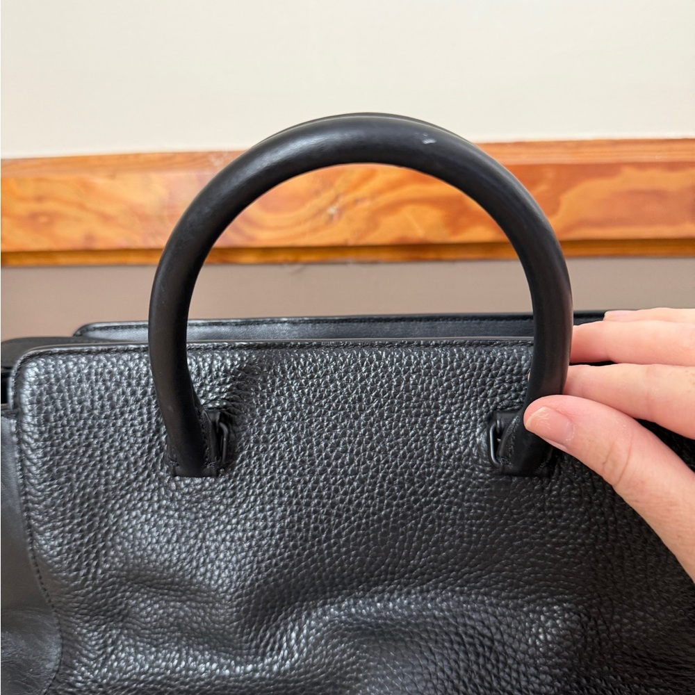 Coach Black Carryall Black Bubbled Pebbled Leather Satchel Handbag - Picture 9 of 16